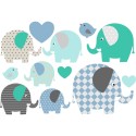 Wasserfeste Sticker Elefanten in blau von Jabalou