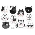 Wasserfeste Sticker Katzenköpfe von Jabalou
