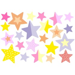 Wasserfeste Sticker Sterne in pastell von Jabalou