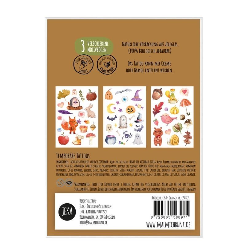 Kindertattoo Set Herbst