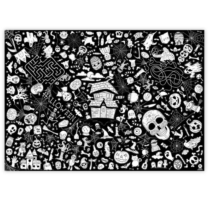 Ausmal Tischdecke aus Papier Halloween