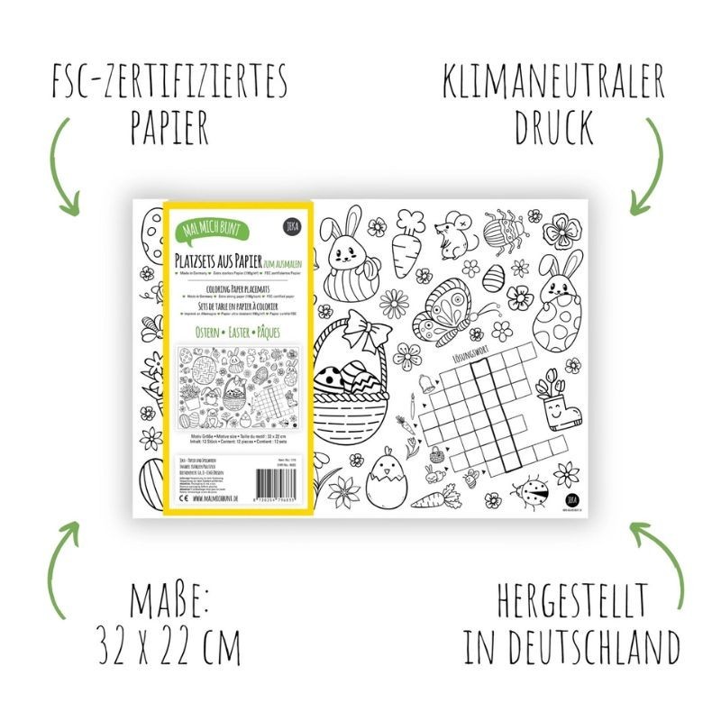 Tischsets Ostern zum Ausmalen