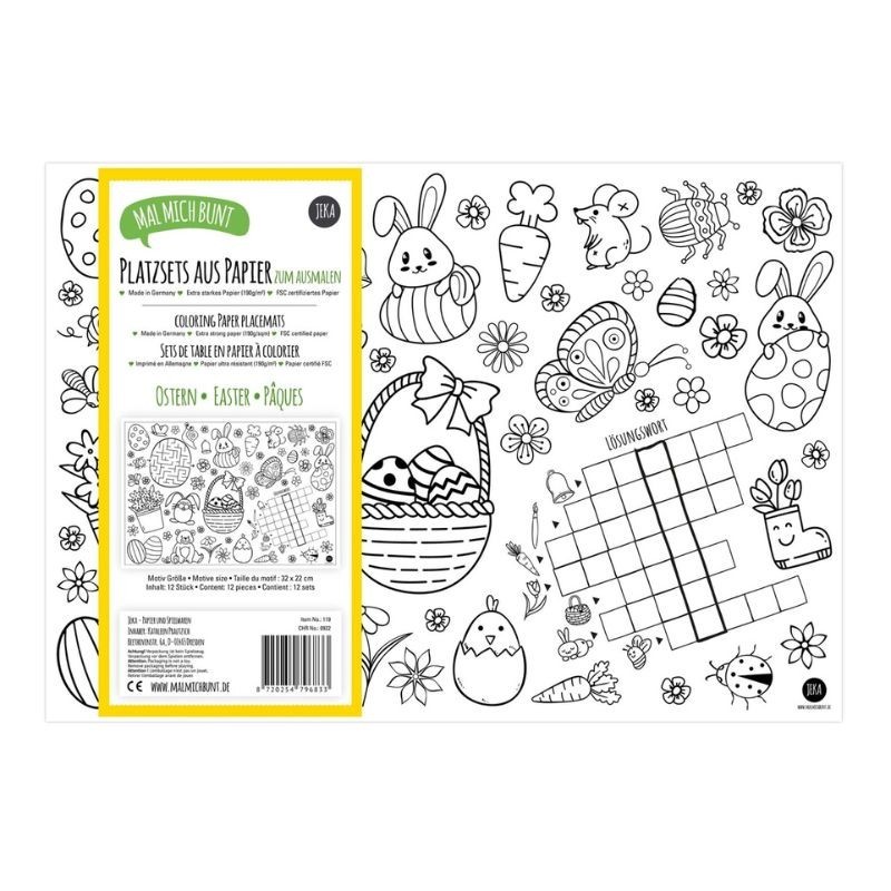 Tischsets Ostern zum Ausmalen