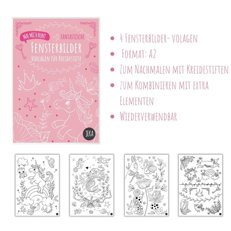 Fensterbilder Vorlagen Einhorn & Fantasie