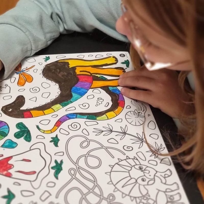 Tischsets Dinosaurier zum Ausmalen