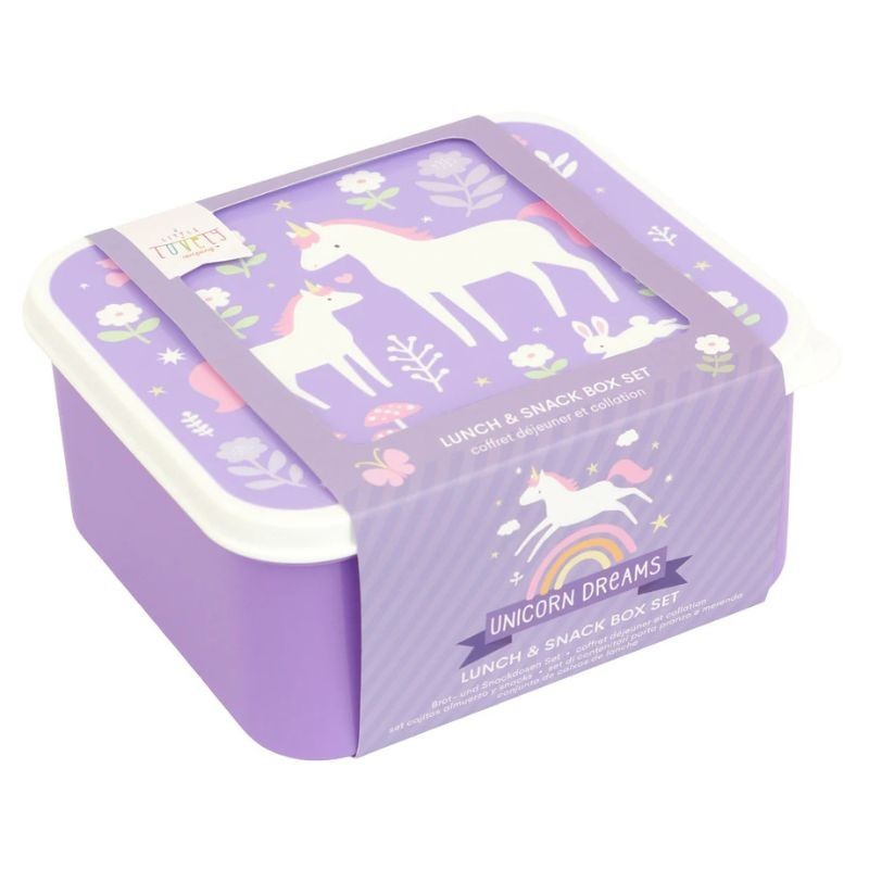 Znüni- und Lunchbox Set Einhorn Traum