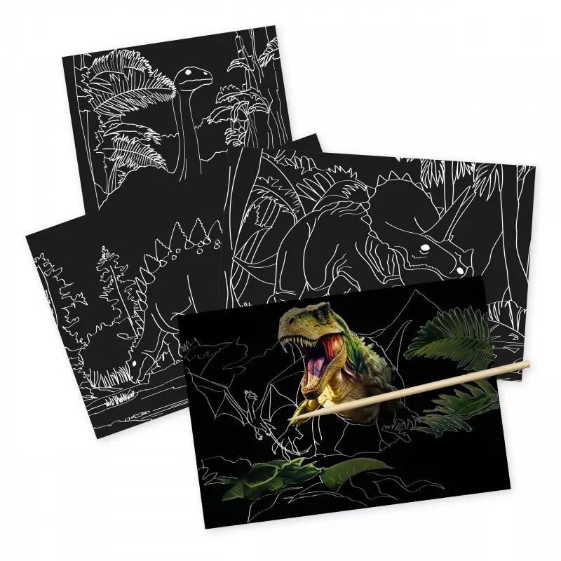 Kratzbilder Dinosaurier Set
