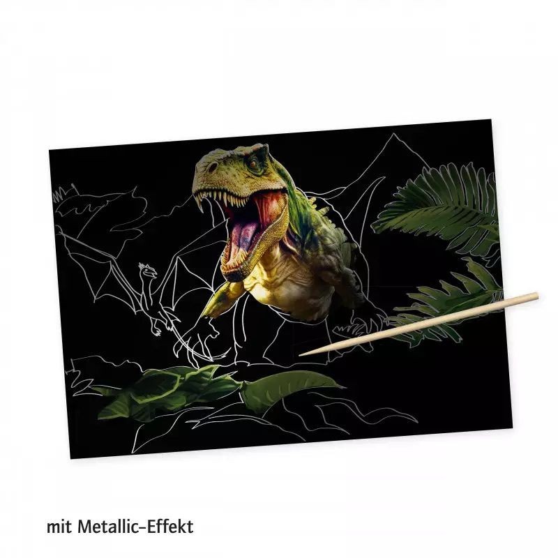 Kratzbilder Dinosaurier Set
