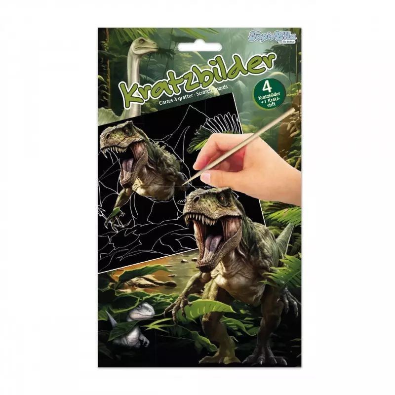 Kratzbilder Dinosaurier Set