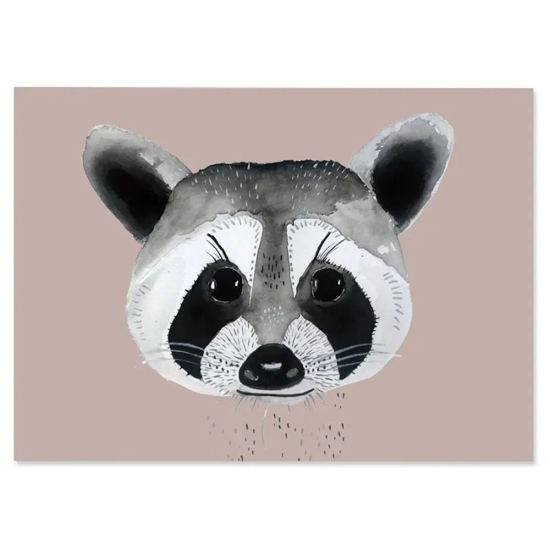 Postkarte Waschbär