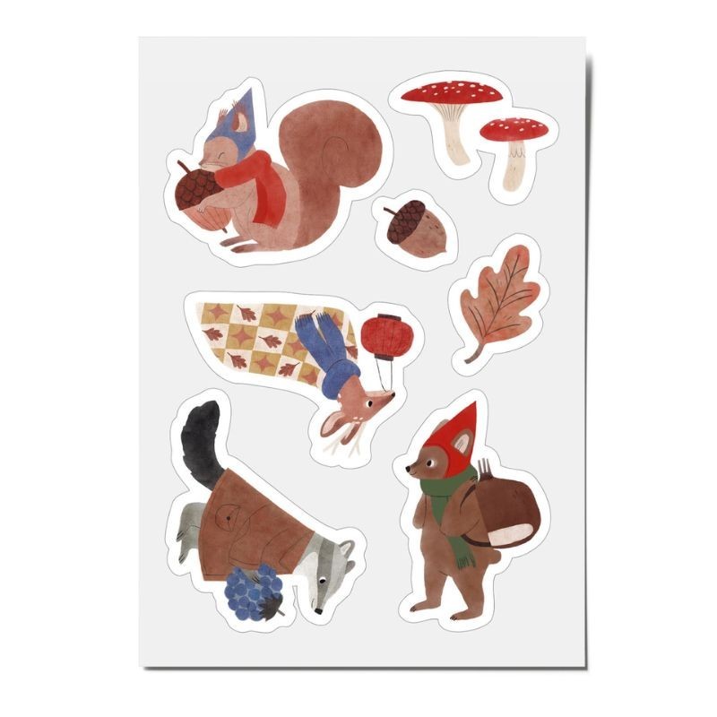 Reflektierende Sticker Waldbewohner