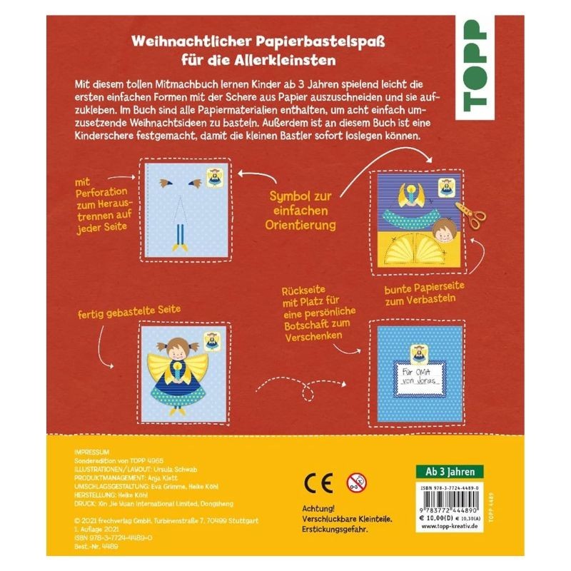 Verbastelbuch Weihnachten mit Kinderschere