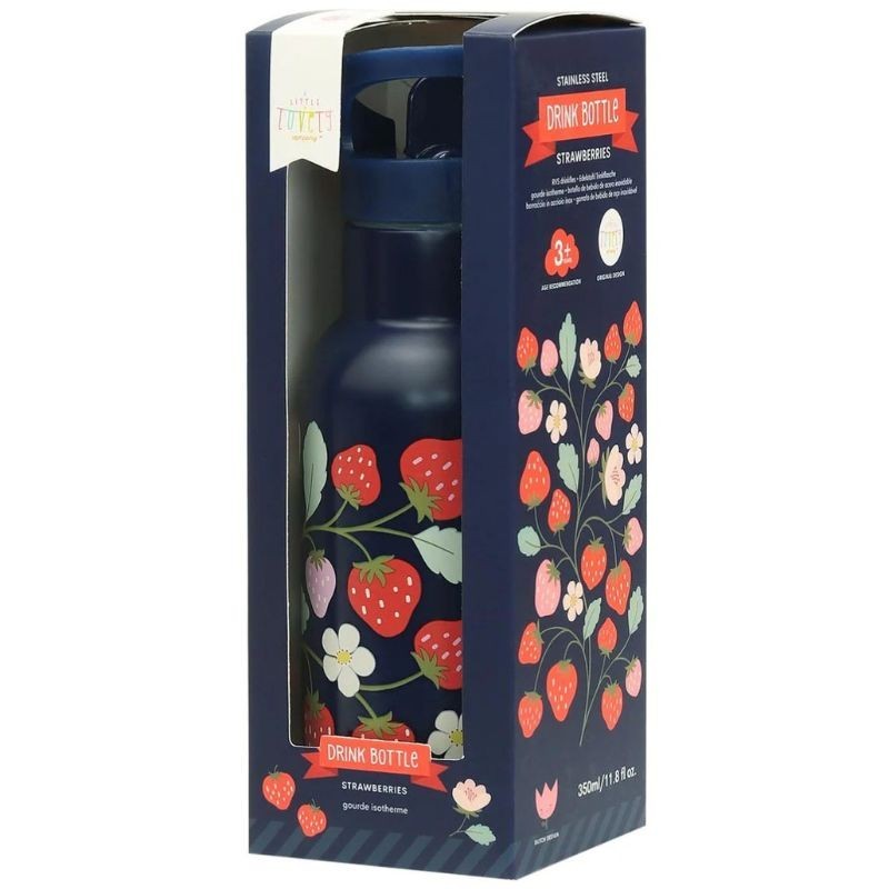 Trinkflasche Edelstahl Erdbeeren