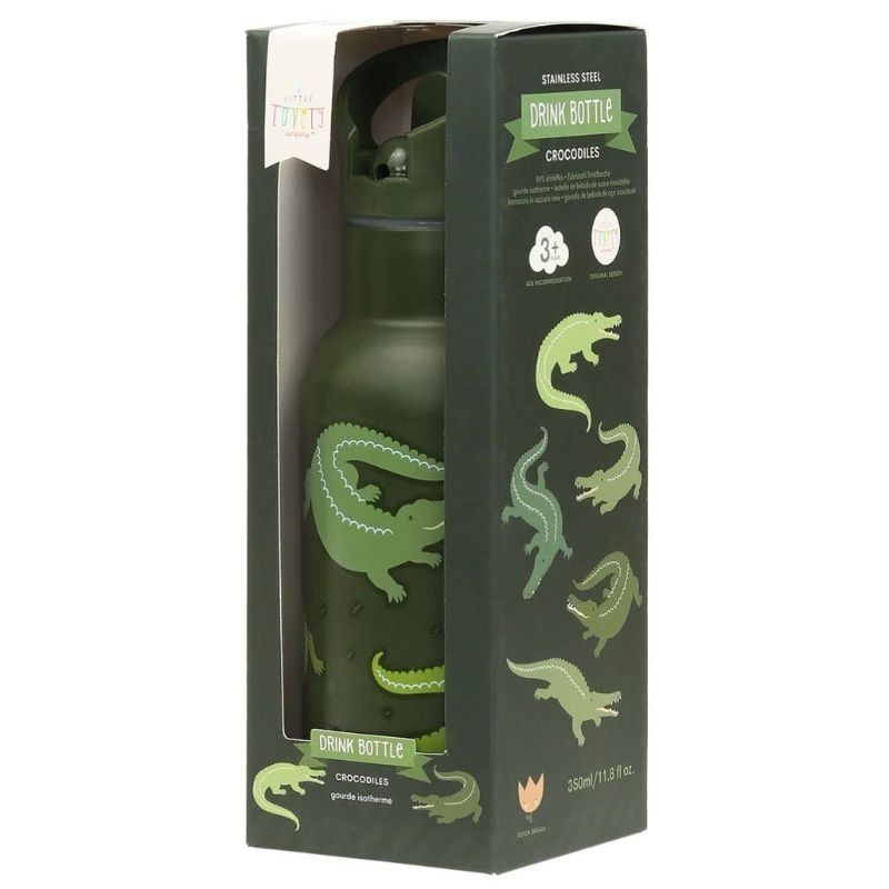 Trinkflasche Edelstahl Krokodile