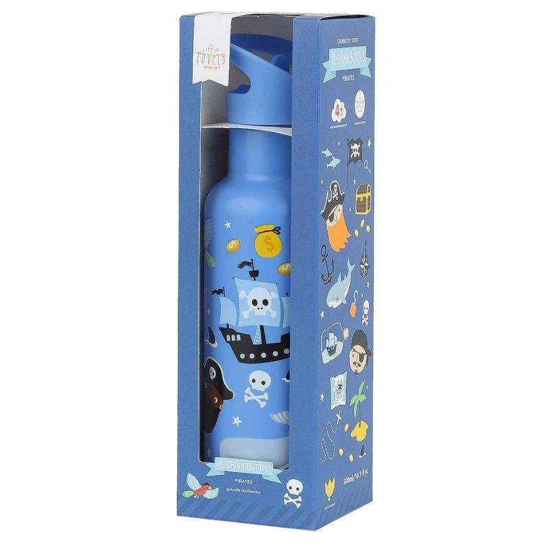 Trinkflasche Edelstahl Piraten