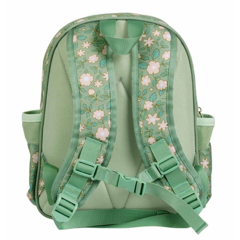 Kinderrucksack Blüten salbeigrün mit Isofach