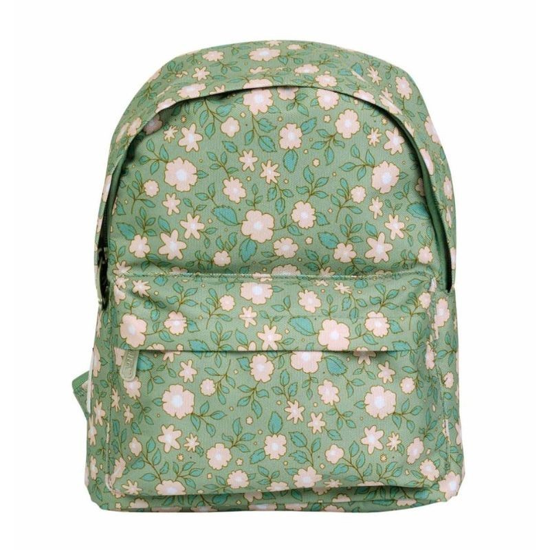 Kinderrucksack Blüten salbeigrün klein