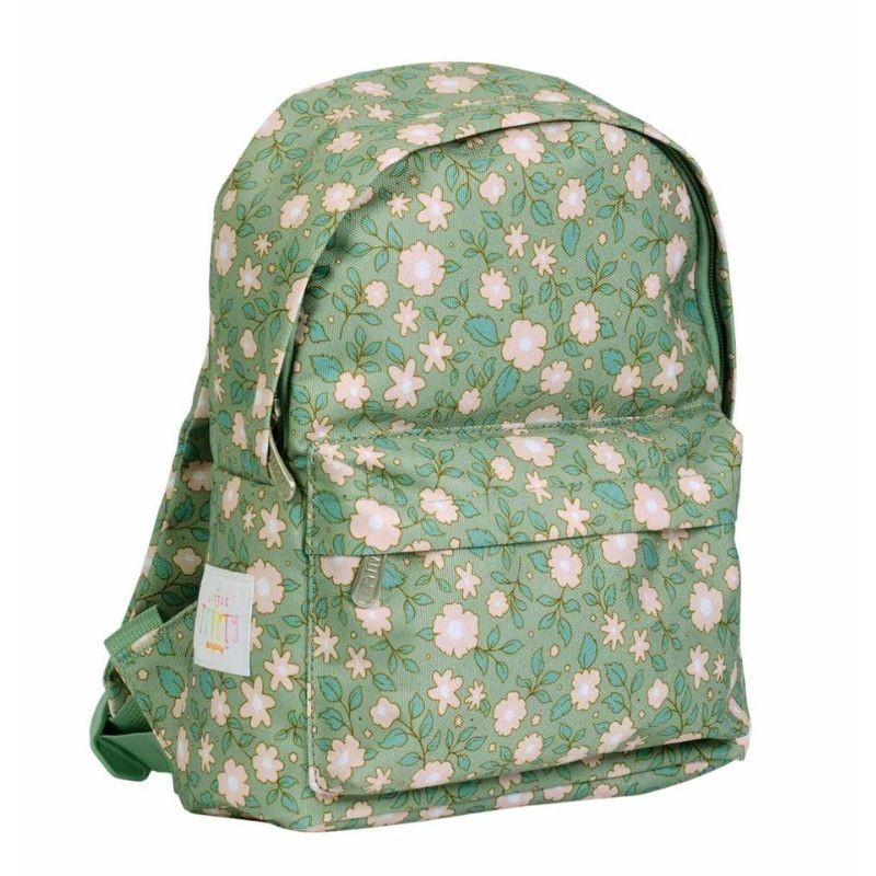 Kinderrucksack Blüten salbeigrün klein