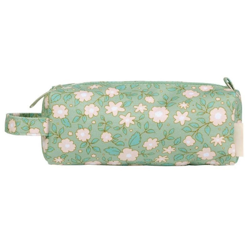 Etui Federmäppchen Blüten salbeigrün