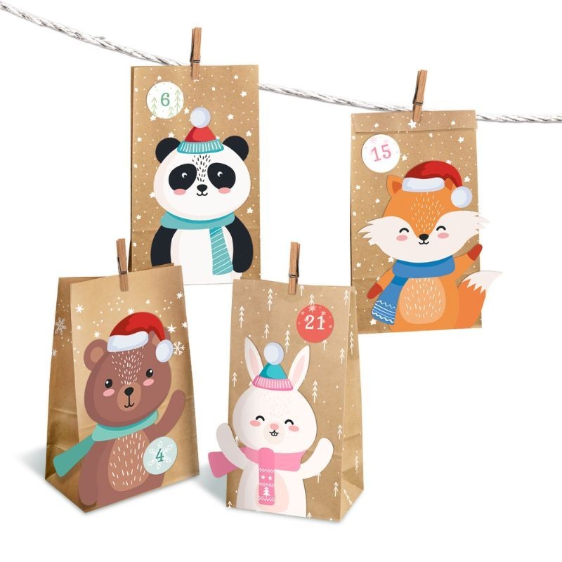 Adventskalender basteln Winter Friends