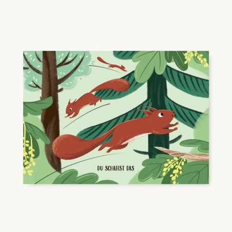 Postkarte Eichhörnchen Du schaffst das