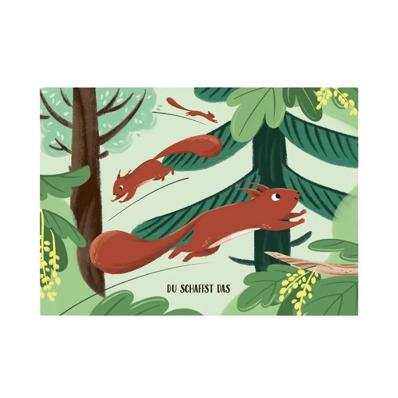 Postkarte Eichhörnchen Du schaffst das