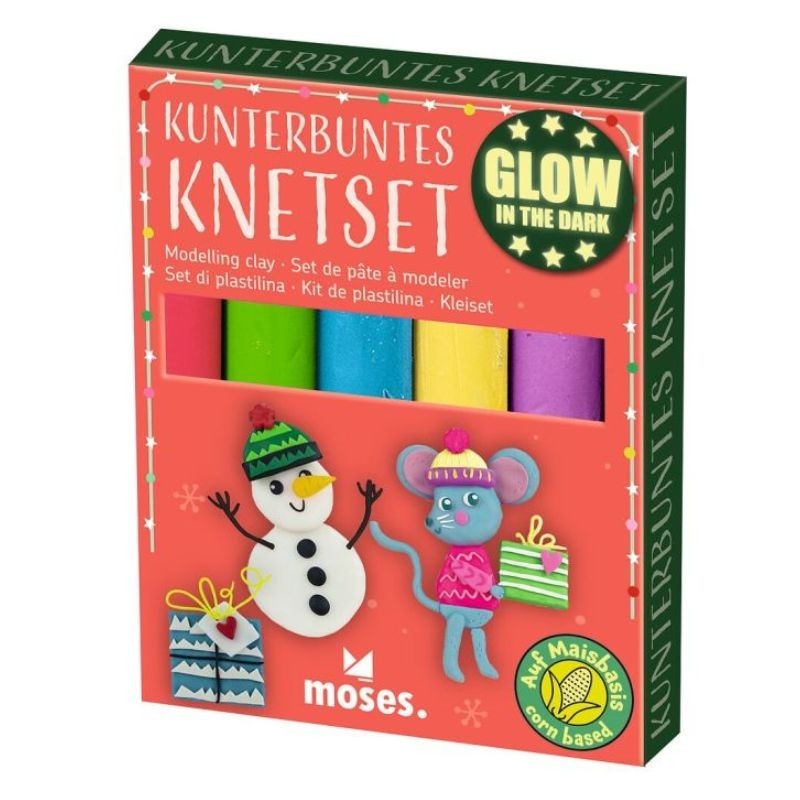 Kunterbuntes Knetset Glow in the dark