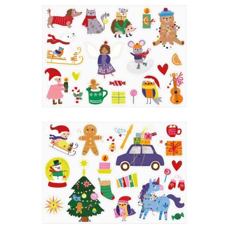 Nachtleuchtende Fenstersticker Weihnachten