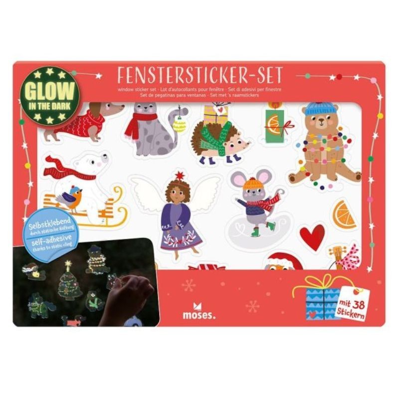 Nachtleuchtende Fenstersticker Weihnachten