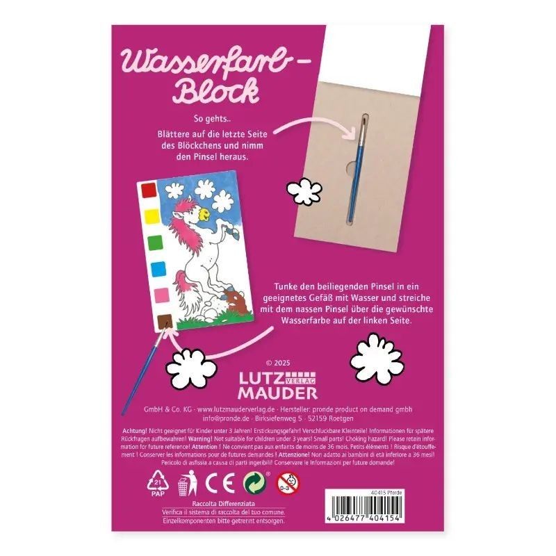 Wasserfarbblock Pferde