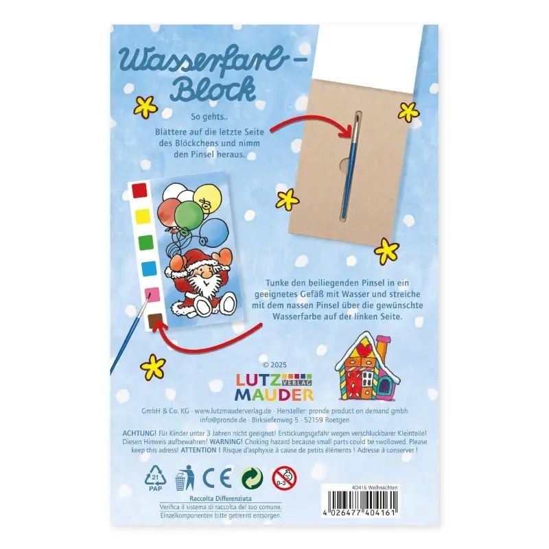 Wasserfarbblock Weihnachten