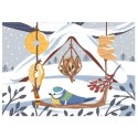 Postkarte Winter Blaumeise