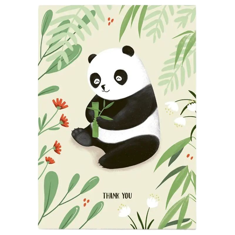 Postkarte Thank you Panda
