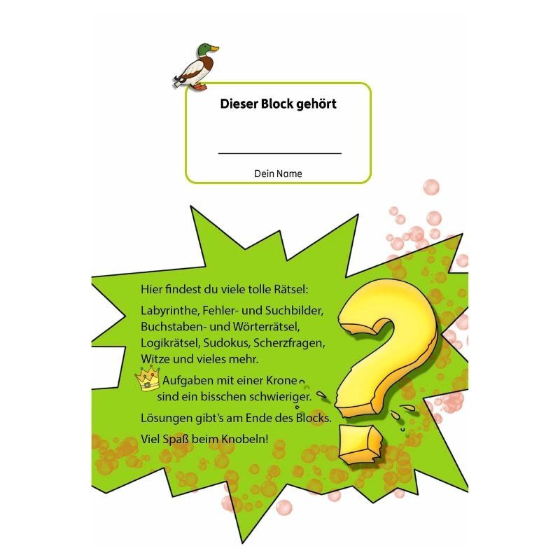Rätselblock ab 8 Jahre