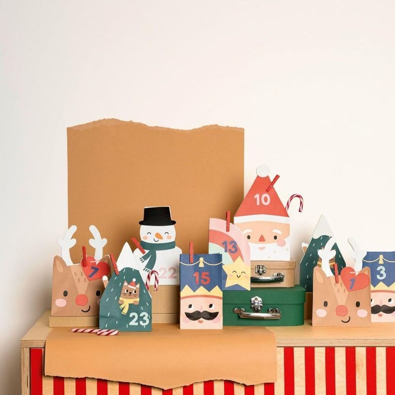 Adventskalender zum Befüllen Santa & Friends