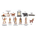 Powhatan Indianer - Set mit 12 kleinen handbemalten Figuren