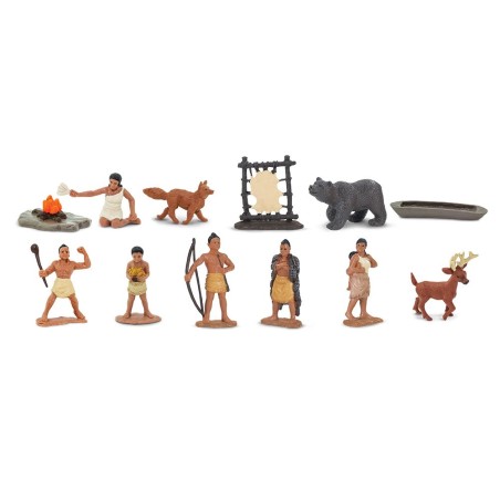 Powhatan Indianer - Set mit 12 kleinen handbemalten Figuren