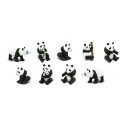 Pandabären Spielfiguren Set mit 9 Panda Figuren