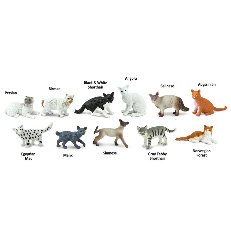 Hauskatzen - Set mit 11 handbemalten Figuren