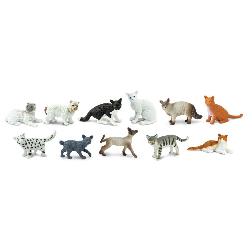 Hauskatzen Spielfiguren Set mit 11 Figuren