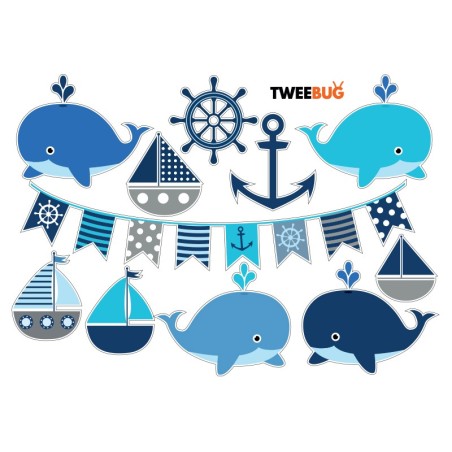 Wasserfeste Sticker Wal & Meer von Tweebug