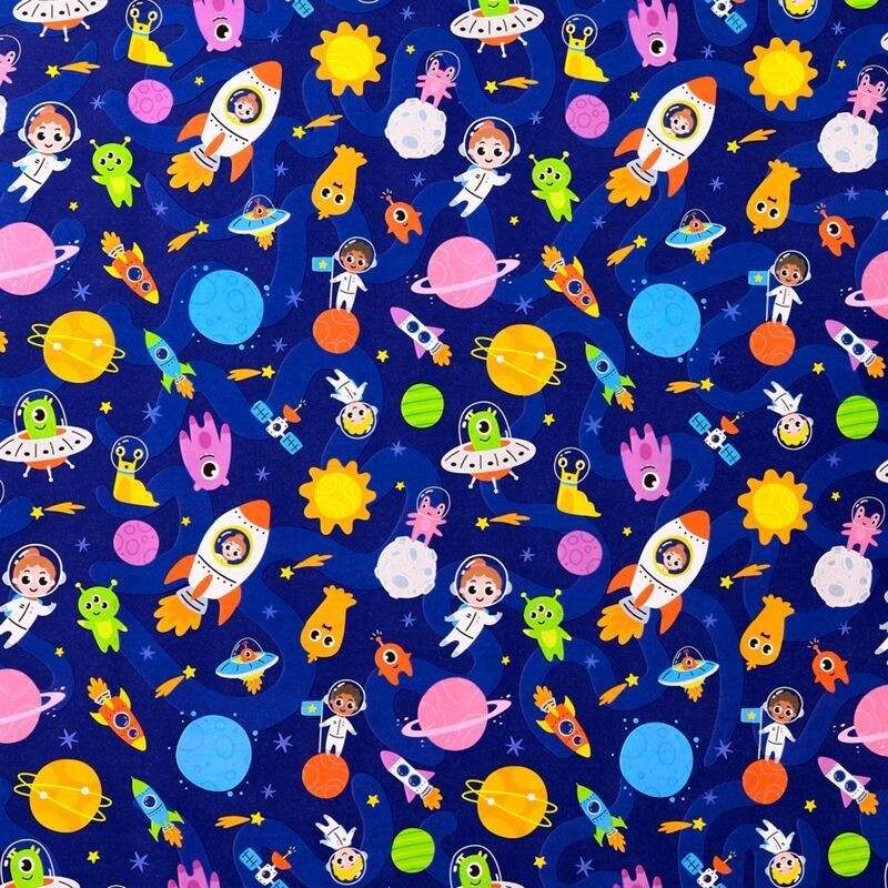 Geschenkpapier Space bunt
