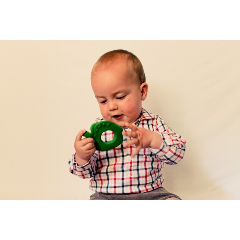 Beissring & Greifling Apfel in grün aus Naturkautschuk von Lanco Toys