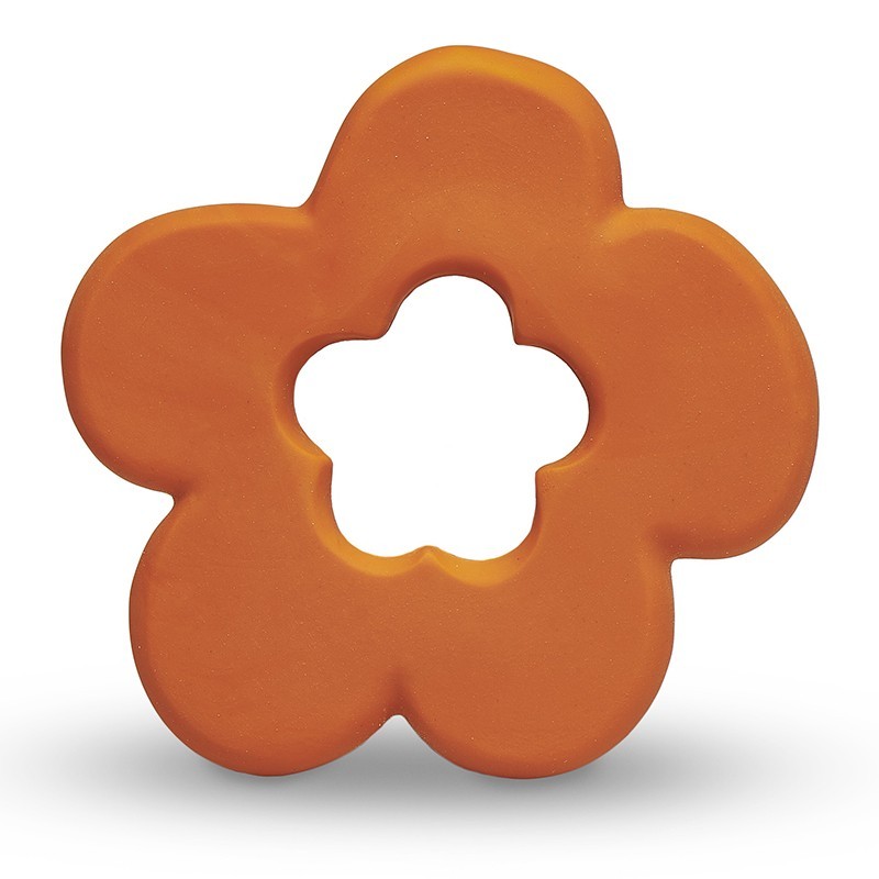 Beissring & Greifling Blume in orange aus Naturkautschuk von Lanco Toys