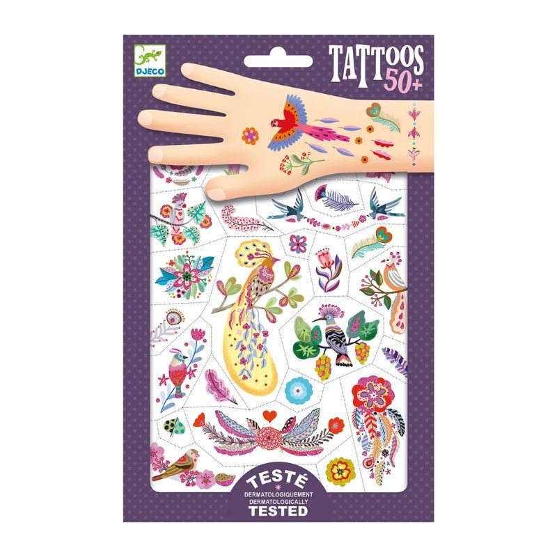 Djeco Kindertattoo Set Vögel