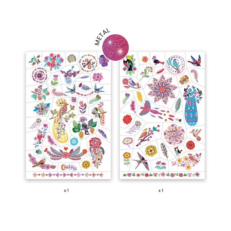 Djeco Kindertattoo Set Vögel