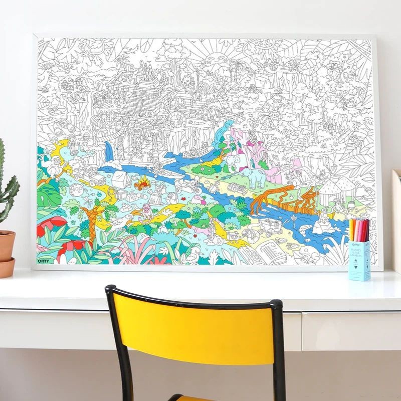 Omy Poster Dschungel zum Ausmalen