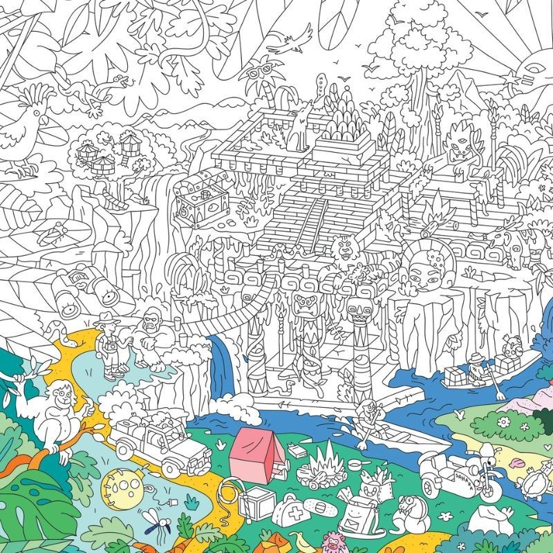Omy Poster Dschungel zum Ausmalen