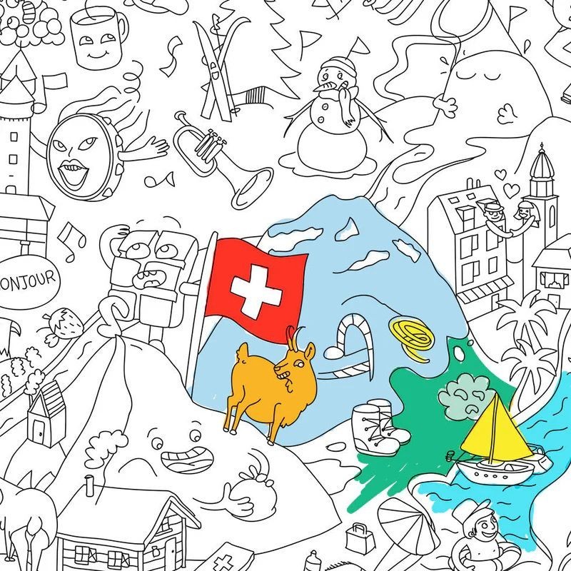 Omy Poster Schweiz zum Ausmalen