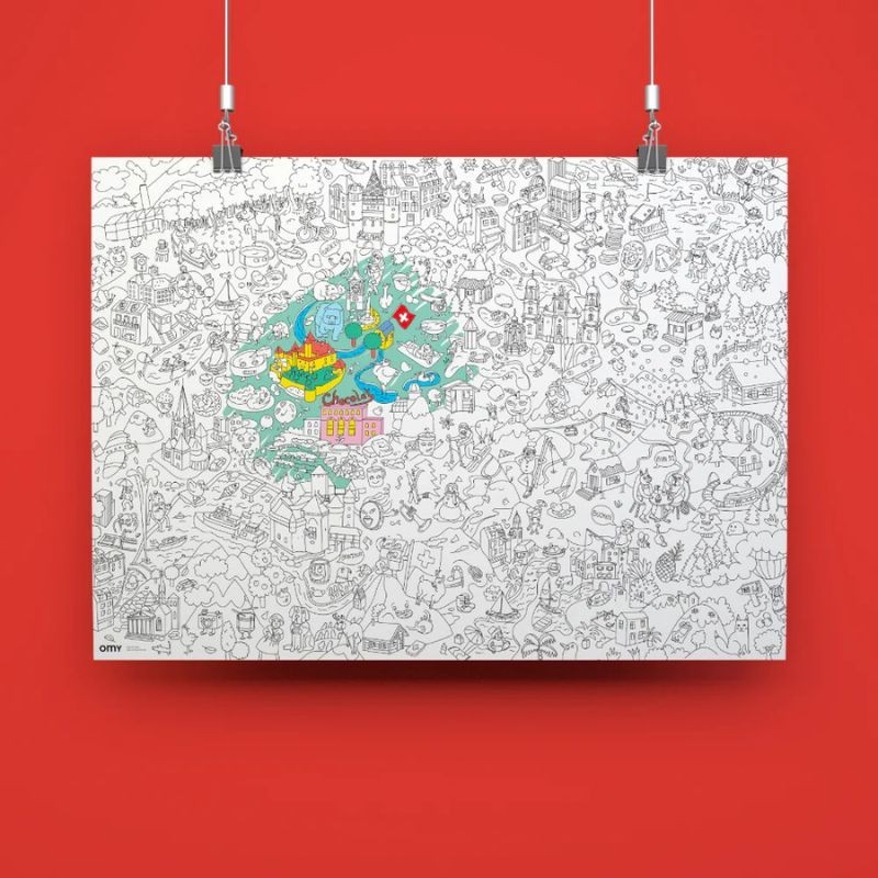 Omy Poster Schweiz zum Ausmalen